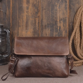 Genuine Leather messenger bag clutch leather men phone pad zip clutch vintage wallet for men Minimal Everyday Modern Gear