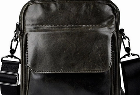 Sleek Utility Genuine Leather Messenger Bag Cross Body Cool Chest Bag Sling Bag Travel Bag Hiking Bag For Men