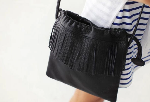 Genuine Leather Shoulder Bag Tassel Crossbody Bag Handbag Purse For Women Travel Friendly Comfort Carry