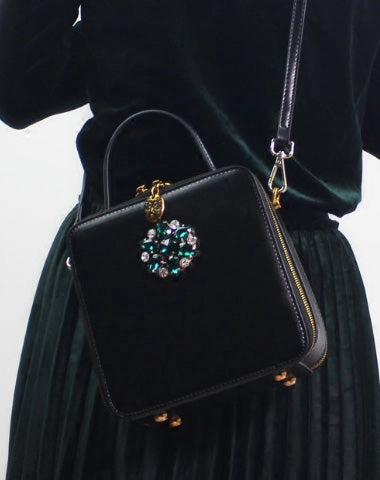 Genuine Leather Square Bag Handbag Purse Shoulder Bag for Women Leather Crossbody Bag Travel Essential Versatile Style