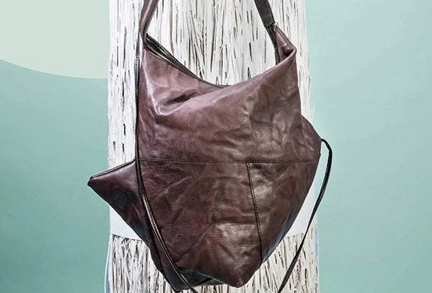 travel mode Functional Form Genuine Leather Unique Handmade Handbag Tote Geometric Shoulder Bag Purse For Women Leather Shopper Bag