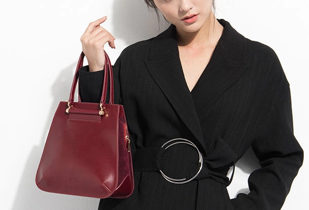 Genuine Leather handbag shoulder bag large tote for women leather shopper bag Functional Look