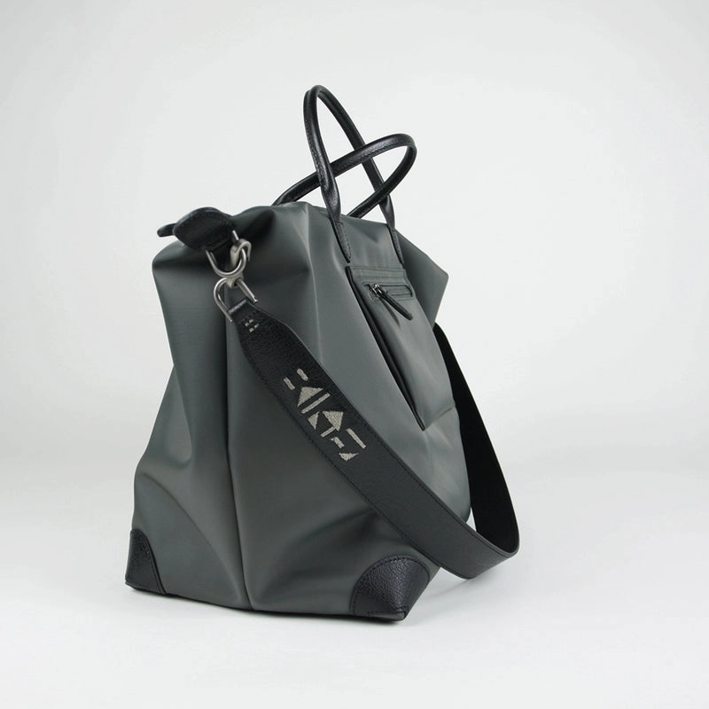 Gray Womens Nylon Shoulder Totes Gray Womens Nylon Shoulder Handbag Nylon Handbag Purse for Ladies Classic buckle fastening Daily Fashionable