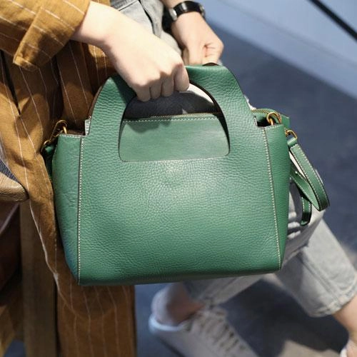 Green Womens Leather Shopper Handbag Side Bag Black Women's Satchel Shoulder Bag Crossbody Purse Lightweight Essential Urban Chic
