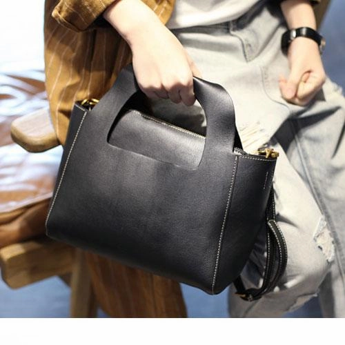 Green Womens Leather Shopper Handbag Side Bag Black Women's Satchel Shoulder Bag Crossbody Purse Practical Storage Structured Design