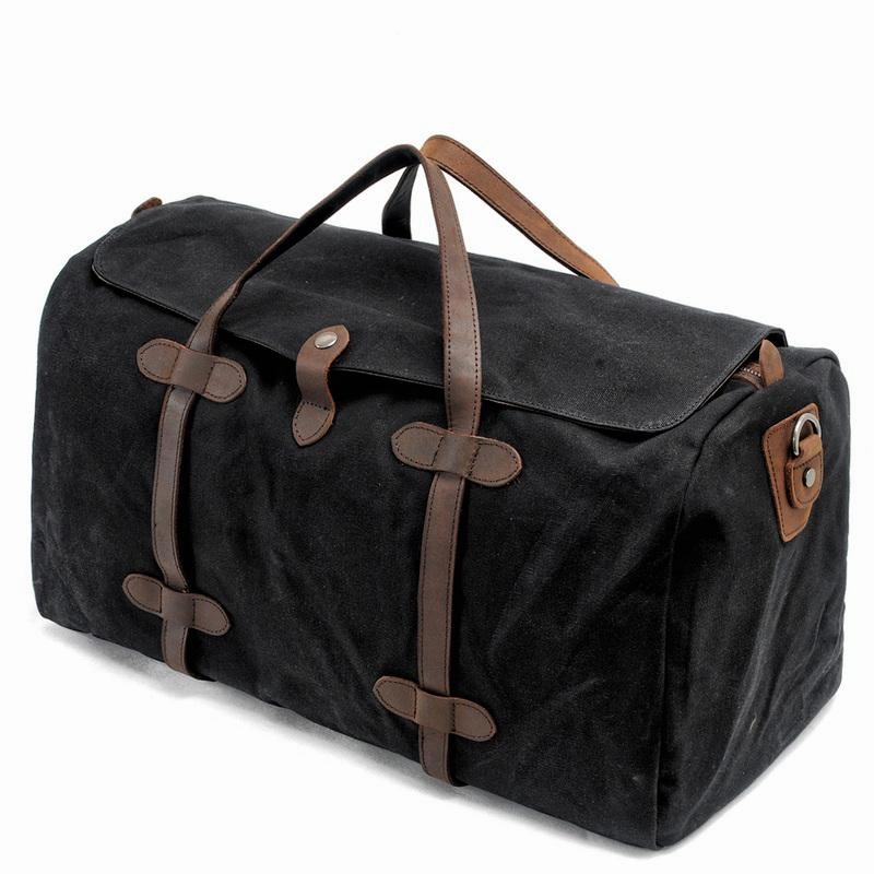 Casual Waxed Canvas Mens Large Travel Waterproof Weekender Bag Shoulder Duffle Bag for Men Rain Ready