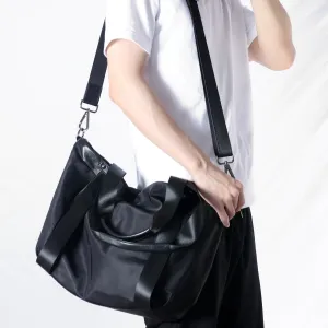 Womens Nylon Leather Gym Handbags Womens Black Nylon Gym Purse Nylon Work Shoulder Purse for Ladies clean design Sophisticated Street