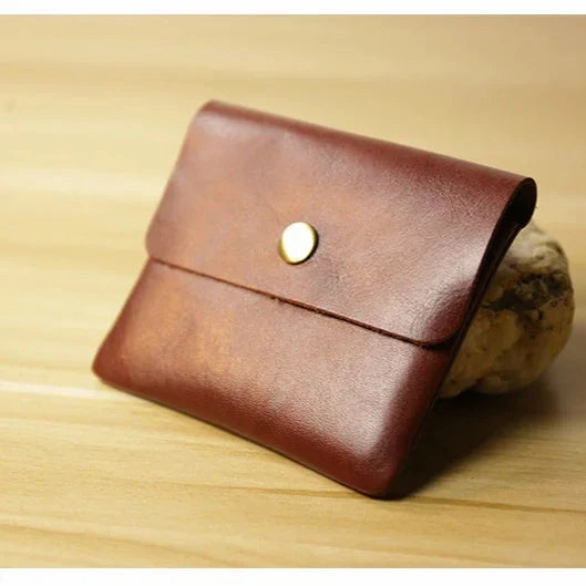 Foldable Design Water Resistant Handcrafted Full Grain Minimalist leather slim wallet for women, Classic coin purse gift #4