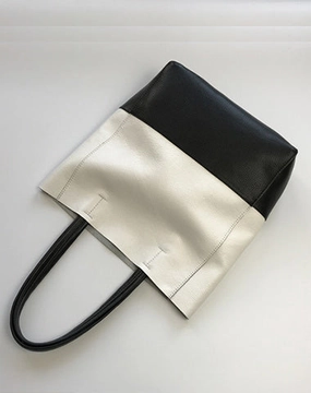 Comfort Wear Fashion Womens White Black Leather Vertical Tote Bags White Black Shoulder Tote Bag Handbag Tote For Women