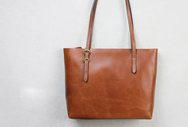 Handmade black leather tote bag vintage shoulder bag shopper bag women Light Structure