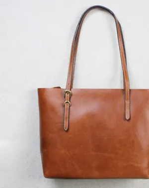 Smart Organizer Handmade black leather tote bag vintage shoulder bag shopper bag women