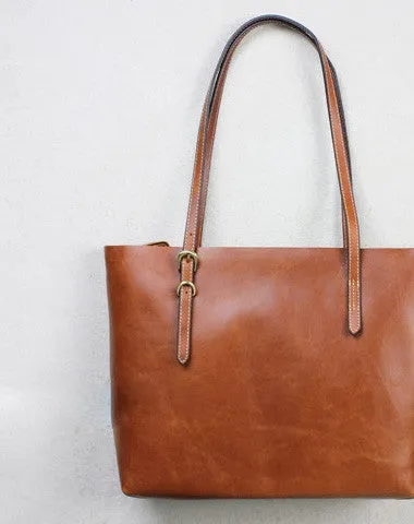 Minimal Utility Handmade black leather tote bag vintage shoulder bag shopper bag women