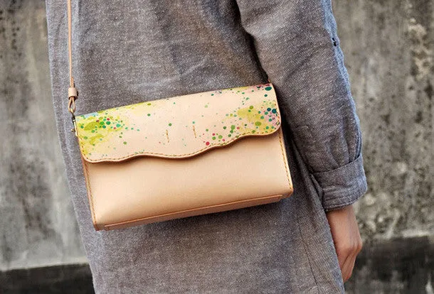 Handmade custom leather crossbody Satchel bag shoulder bag for women girl lady Comfy Everyday