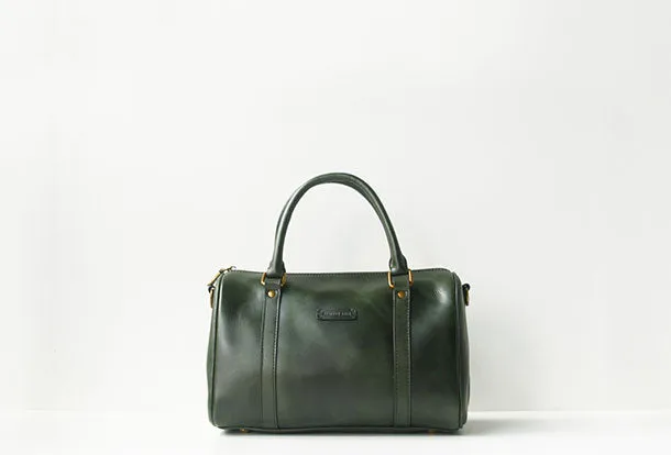 Handmade leather boston bag purse shoulder bag handbag purse women Stylish Daily Minimal Style