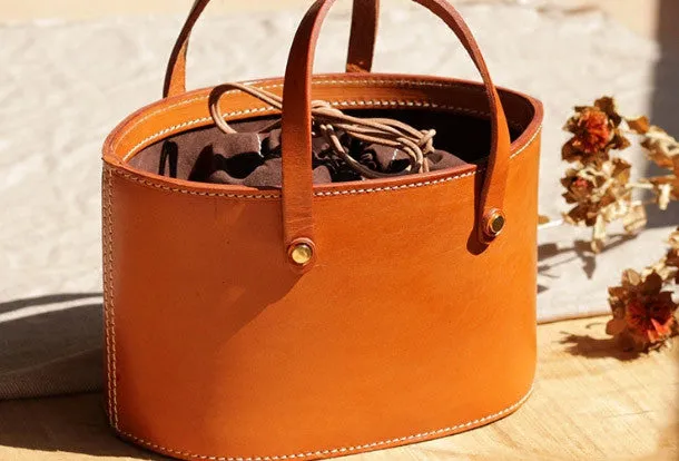 Timeless Texture Modern Style Handmade Leather bucket bag shopper bag for women leather handbag