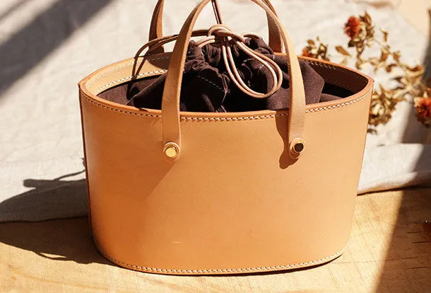 Unique Spirit Handmade Leather bucket bag shopper bag for women leather handbag