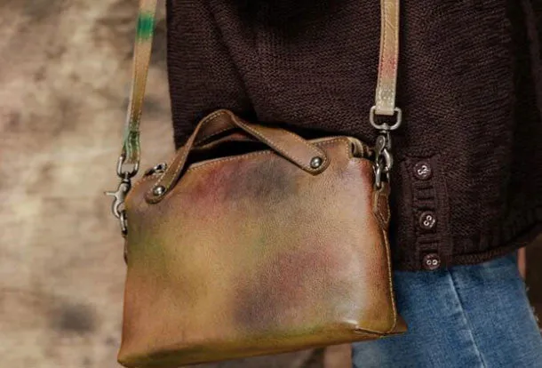 Handmade Leather crossbody purse shoulder bag for women leather clutch Adjustable Strap