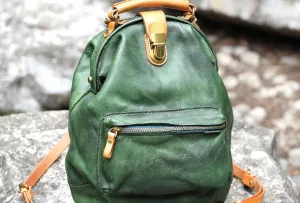 Eco-Friendly Fabric Lightweight Function Handmade Leather cute backpack bag shoulder bag green women leather purse