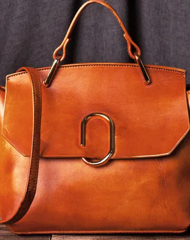 Simple Look Sleek Utility Handmade Leather handbag purse shoulder bag for women leather shopper bag