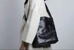 Handmade Leather Handbag Tote Bags Shopper Bag Shoulder Bag Purse For Women Practical Fashion