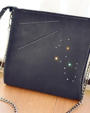 Timeless Appeal Handmade Leather purse clutch shoulder bag constellation women leather crossbody bag