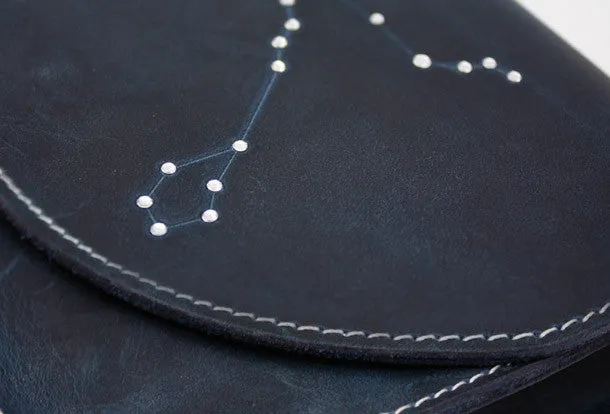 Handmade Leather purse shoulder bag constellation women leather crossbody bag Stylish Detail Street Look