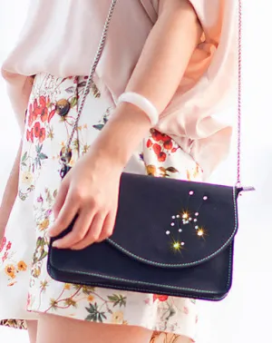 Handmade Leather purse shoulder bag constellation women leather crossbody bag Trendy Companion