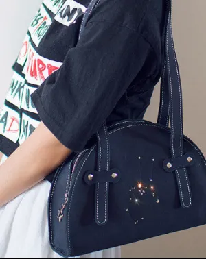 Stylish Detail Outdoor Everyday Handmade Leather purse shoulder bag constellation women leather handbag
