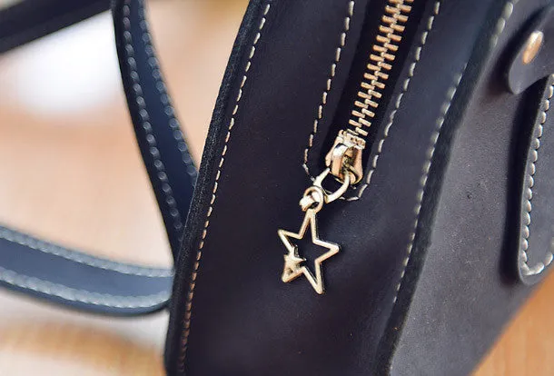 Handmade Leather purse shoulder bag constellation women leather handbag Compact Companion Unisex Appeal