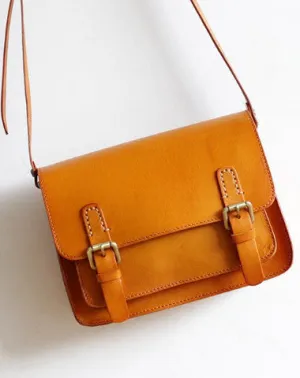 Minimalist Design Handmade Leather satchel bag for women leather shoulder bag crossbody bag