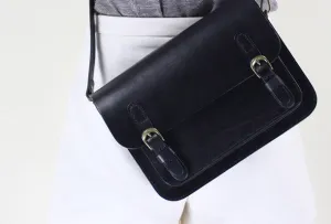 Sleek Shoulder Office Style Handmade Leather satchel bag shoulder bag black brown for women leather crossbody bag