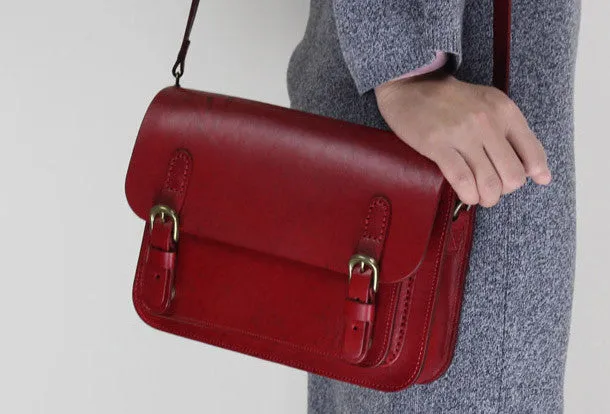 Handmade Leather satchel bag shoulder bag black brown for women leather crossbody bag Daily Outfit Luxury Appeal