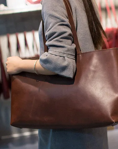 Handmade Leather vintage Big Large tote bag Brown for women leather shoulder bag Daily Organizer