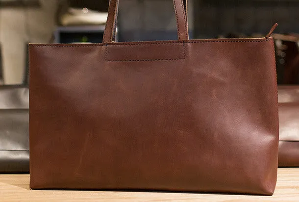 Handmade Leather vintage Big Large tote bag Brown for women leather shoulder bag Chic Accessory Structured Design