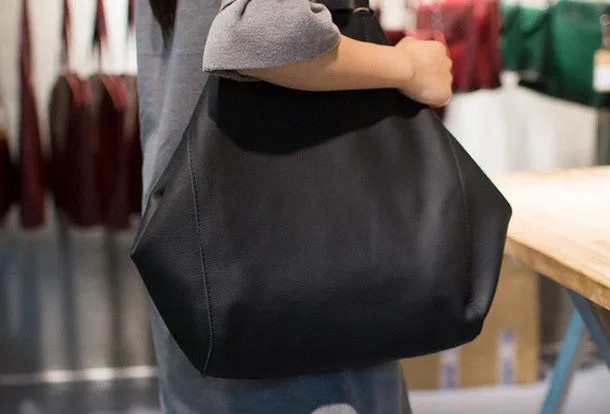 Outdoor Style Street Style Handmade Leather vintage Big Large tote bag coffee black for women leather shoulder bag