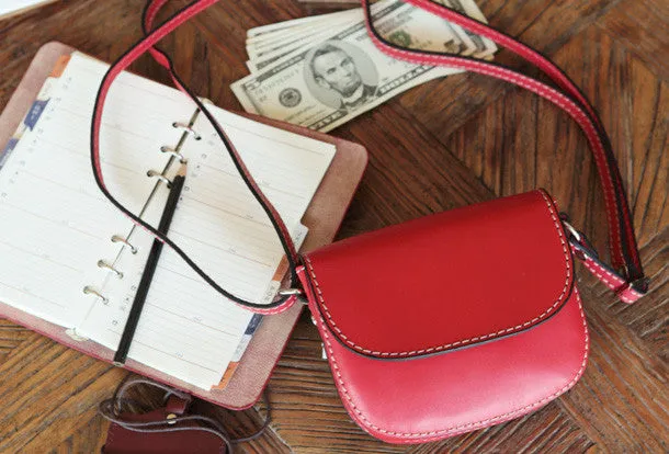 Trendy Design Compact Shopper Handmade red cute leather minimalist crossbody bag Shoulder Bag for girl women