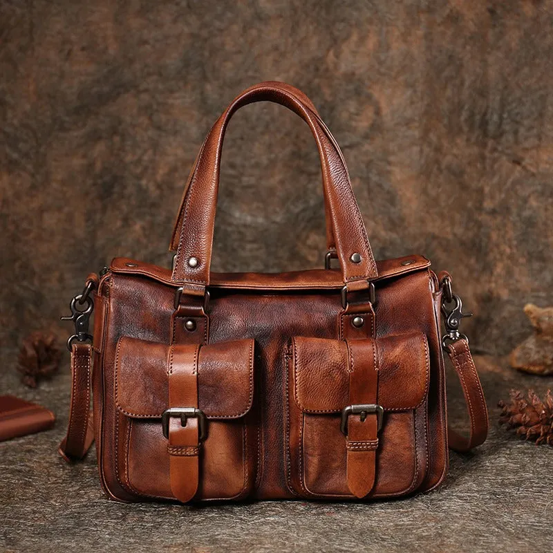 Handmade Red Leather Womens Satchel Shoulder Bag Best Handbag Vintage Crossbody Purses for Ladies Stylish Spirit Compact Form