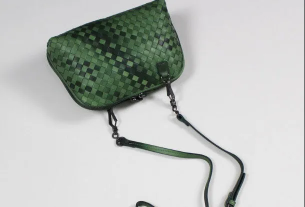 Handmade sheepskin Leather braided bag shoulder bag for women leather crossbody bag Versatile Design Light Structure