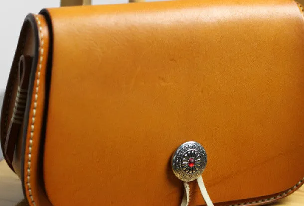 Trendy Fashion Fashion Daily Handmade shoulder bag vintage leather brown Satchel crossbody Shoulder Bag for women