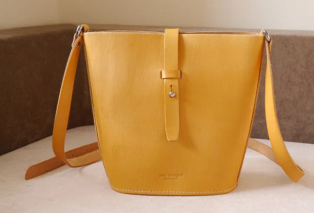 Stylish Detail Versatile Use Handmade vintage busket rustic leather crossbody Shoulder Bag for girl women lady