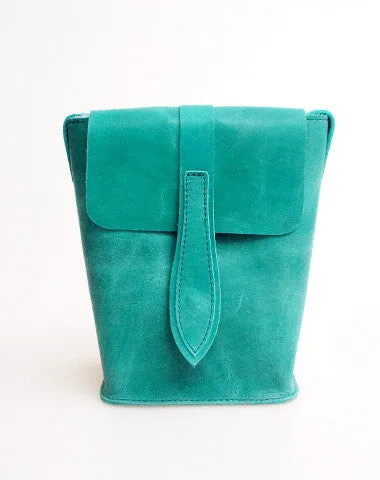 Handmade vintage leather basket green crossbody Shoulder Bag for girl women Sleek Shoulder