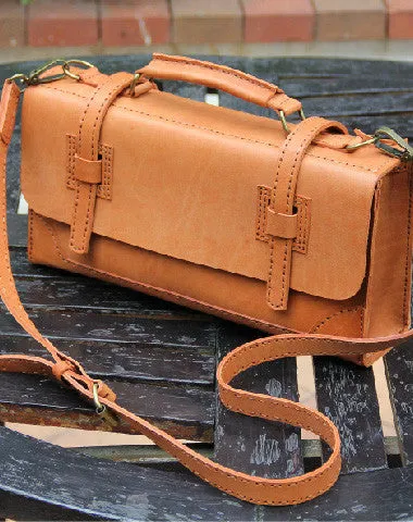 Handmade vintage leather messenger crossbody Shoulder Bag for girl women lady All-Occasion Bag Everyday Use