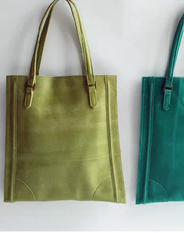 Durable Accessory Soft Design Handmade vintage modern green leather small tote shoulder bag handbag for women