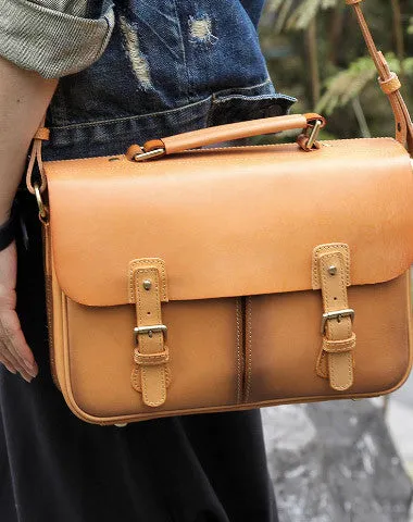 Handmade vintage womens leather messenger bags beige shoulder bags for women Smart Design Functional Trend