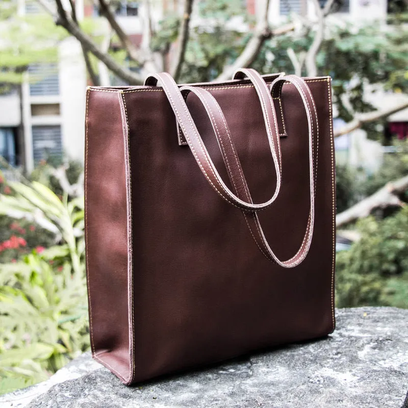 Handmade vintage womens leather tote bags shoulder bag for women Work Essential