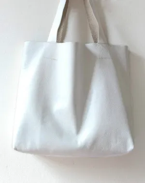 Classic Minimalist Handmade White fashion leather small tote bag shoulder bag handbag for women