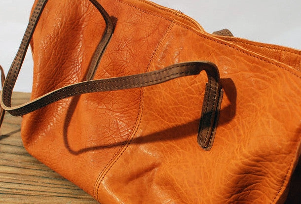 Handmade fashion pretty leather medium tote bag shoulder bag  handbag for women lady Compact Companion