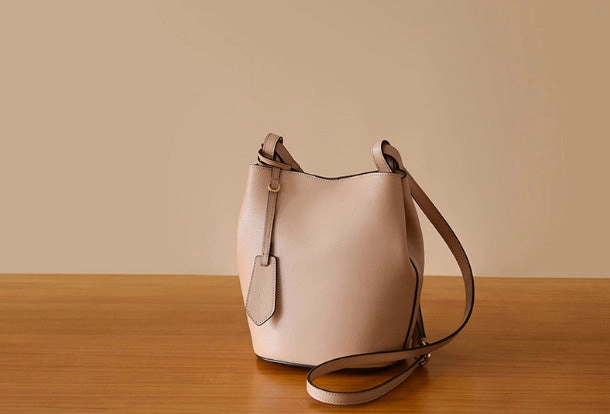 Weekend Wear Handmade Genuine Leather Bucket Bag Purse Crossbody Bag Shoulder Bag Purse For Women