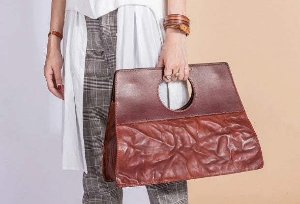 Trendy Lookbook Handmade Genuine Leather Handbag Shopper Bag Crossbody Bag Shoulder Bag Purse For Women