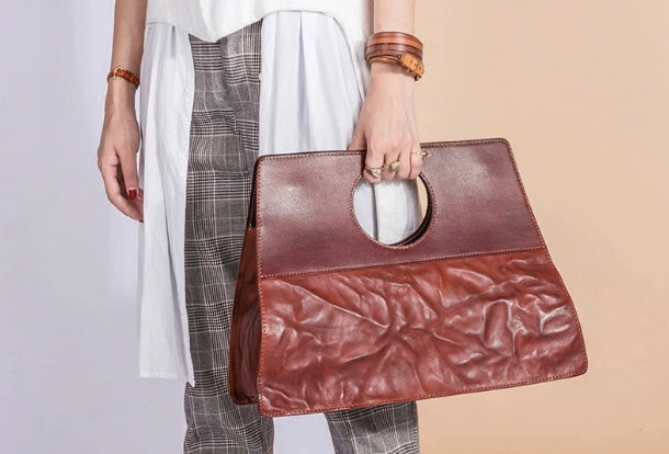 Handmade Genuine Leather Handbag Shopper Bag Crossbody Bag Shoulder Bag Purse For Women Timeless Office Campus Style